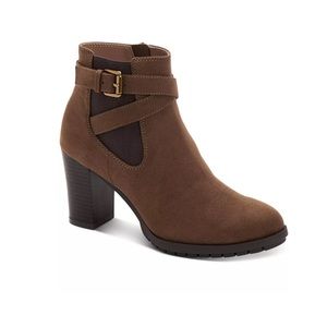 New Style & Co. Womens Laleen Leather Ankle Ankle Boots